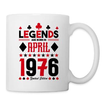 Geburtstagsgeschenk April 1976. Kartenspiele. - Tasse - Weiß - Rechts