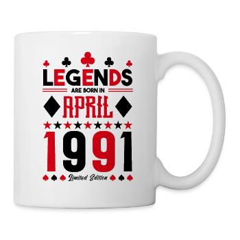 cadeau d'anniversaire avril 1991. jeux de carte. - Mug blanc - blanc - Droite