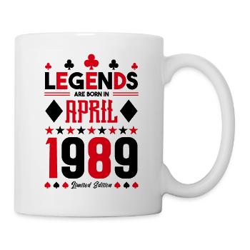 cadeau d'anniversaire avril 1989. jeux de carte. - Mug blanc - blanc - Droite