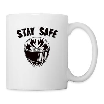 Motorrad Motorradhelm Stay Safe - Tasse - Weiß - Rechts