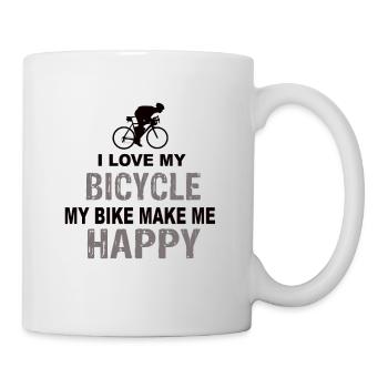 I Love My Bicycle My Bike Make Me Happy - Mug - white - Right