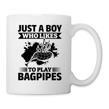 Juste un garçon qui aime jouer de la cornemuse - Bagpipe Pl - Mug blanc - blanc - Droite