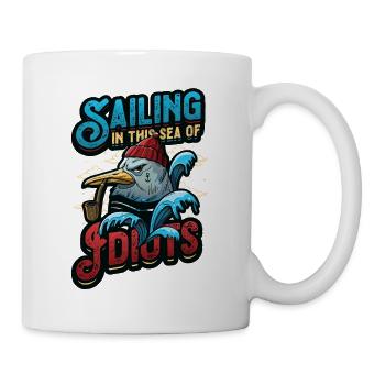 Segeln In Diesem Meer Von Idioten Antisoziale - Tasse - Weiß - Rechts
