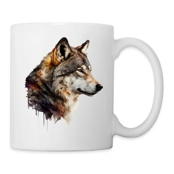 Le loup - Mug blanc - blanc - Droite