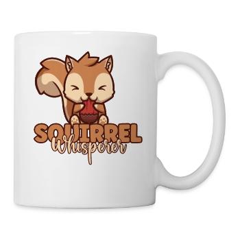Cute Squirrel Whisperer Eating Acorn Funny - Mug - white - Right