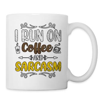 I Run On Coffee And Sarcasm Coffee Lover - Mug - white - Right