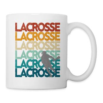 Lacrosse Retro Vintage Sunset - Tasse - Weiß - Rechts