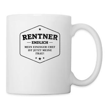 Rente 2023 meine Frau ist Chef Endlich Ruhestand - Tasse - Weiß - Rechts