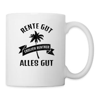 Endlich Rente 2023 Geschenk Rentenbeginn Ruhestand - Tasse - Weiß - Rechts