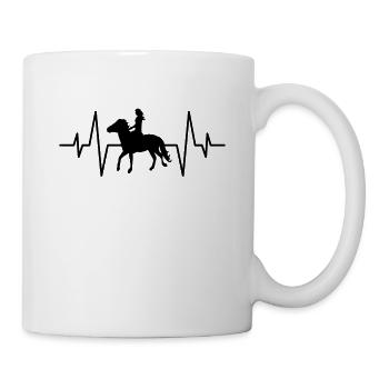 Chevaux Riding Heartbeat - Mug blanc - blanc - Droite