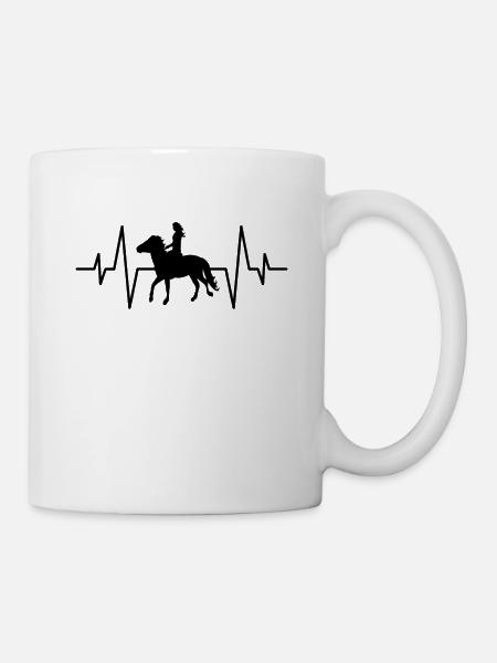 Pferde Reiten Herzschlag - Tasse - Weiß