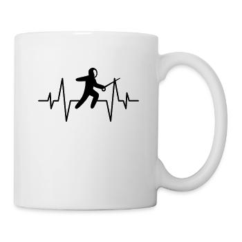 Fencing heartbeat - Mug - white - Right