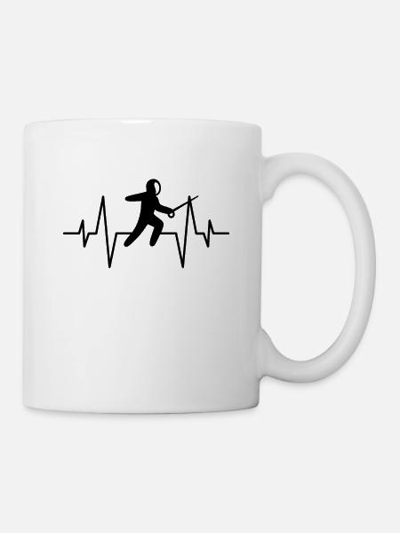 Fechten Herzschlag - Tasse - Weiß