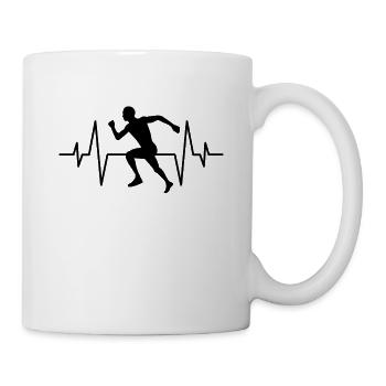 Jogging Jogger heartbeat - Mug - white - Right