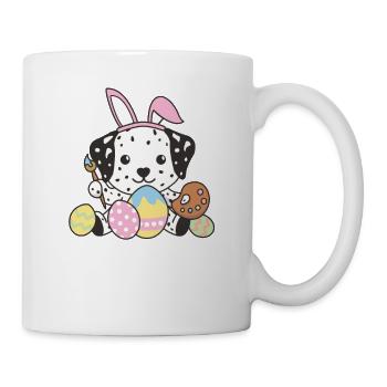 joyeuses Pâques douces dalmates avec - Mug blanc - blanc - Droite
