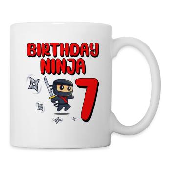 Birthday Ninja 7 Years Old Bday Party Gift Ninja - Tasse - Weiß - Rechts