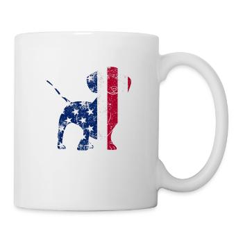 Dackel 4. Juli Amerikanische Flagge Hundeliebhaber - Tasse - Weiß - Rechts