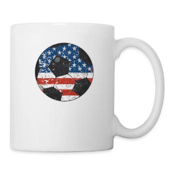 Football American Flag 4th of July US Sports - Mug - white - Right