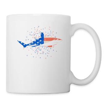 Hai 4. Juli Amerikanische Flagge Patriotisch US - Tasse - Weiß - Rechts