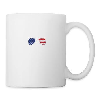 Cow July 4 Moorica Merica Patriotic Cows USA - Mug - white - Right