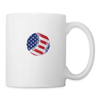 Baseball American Flag July 4 Patriotic - Mug - white - Right