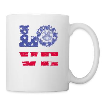 4 juillet Love Sunflower Patriotic America - Mug blanc - blanc - Droite