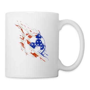 Soccer Drapeau américain 4 juillet Sports américains - Mug blanc - blanc - Droite