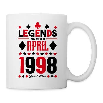 Geburtstagsgeschenk April 1998. Kartenspiele. - Tasse - Weiß - Rechts