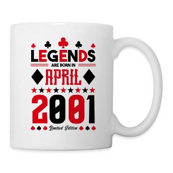 Geburtstagsgeschenk April 2001. Kartenspiele. - Tasse - Weiß - Rechts