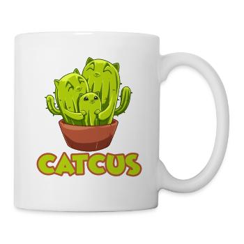Catcus Katze und Kaktus mexikanischer Kaktus - Tasse - Weiß - Rechts