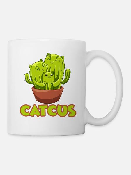 Catcus Katze und Kaktus mexikanischer Kaktus - Tasse - Weiß
