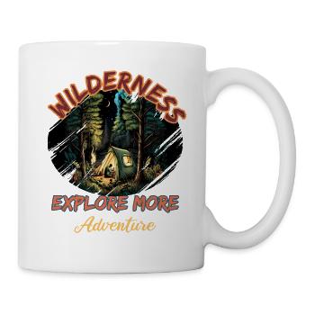 Wildnis Abenteuer Entdecken Zelten - Tasse - Weiß - Rechts