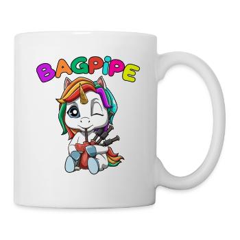 Einhorn spielt Dudelsack Dudelsackmusik Unicorn - Tasse - Weiß - Rechts