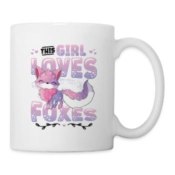This girl loves foxes, nice fox girl - Mug - white - Right