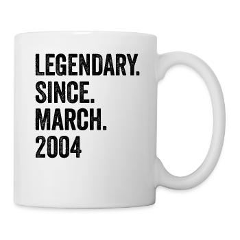19 Jahre Legendary Since March 2004 19. Geburtstag - Tasse - Weiß - Rechts
