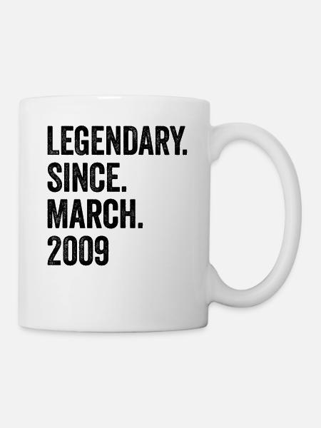 14 Years Legendary Since March 2009 14th Birthday - Mug - white