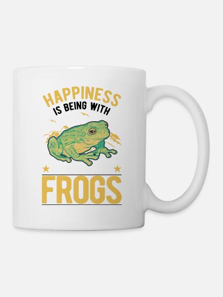 Frosch Glück Laubfrosch - Tasse - Weiß