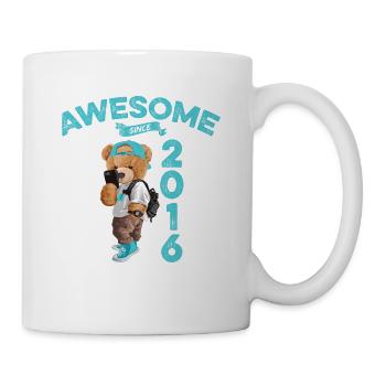 2016 Geburtstag Teddy Bär Awesome since - Tasse - Weiß - Rechts