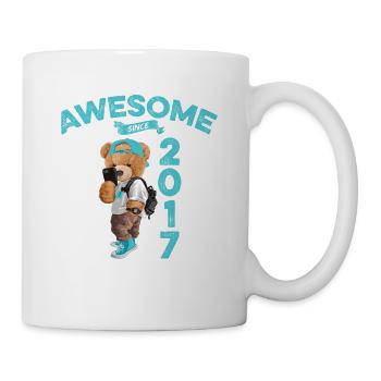 2017 Anniversaire Teddy Bear Génial depuis - Mug blanc - blanc - Droite