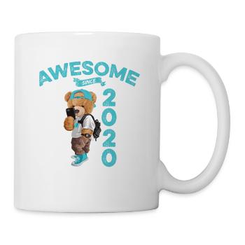 2020 Birthday Teddy Bear Awesome since - Mug - white - Right