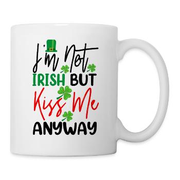 Je ne suis pas irlandais, mais embrassez-moi quand même. - Mug blanc - blanc - Droite