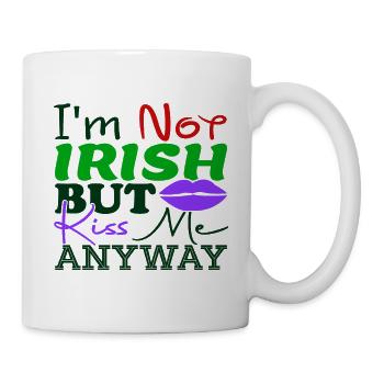 Je ne suis pas irlandais, mais embrassez-moi quand même. - Mug blanc - blanc - Droite