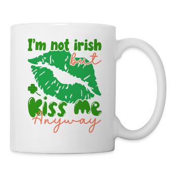 Je ne suis pas irlandais, mais embrassez-moi quand même. - Mug blanc - blanc - Droite