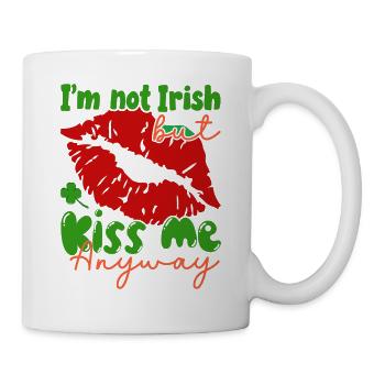 Je ne suis pas irlandais, mais embrassez-moi quand même. - Mug blanc - blanc - Droite