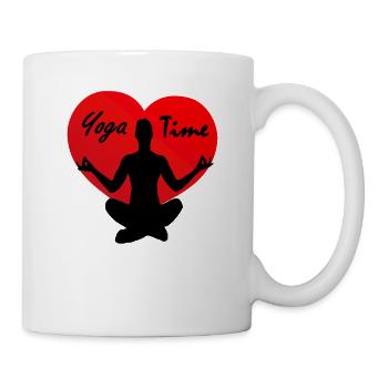 Mon cœur bat pour le yoga, j’adore les sports de yoga - Mug blanc - blanc - Droite