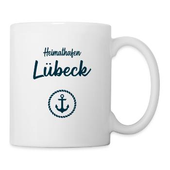 Heimathafen Lübeck Ostsee Segeln Meer - Tasse - Weiß - Rechts
