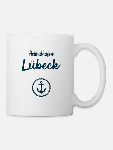 Heimathafen Lübeck Ostsee Segeln Meer - Tasse - Weiß