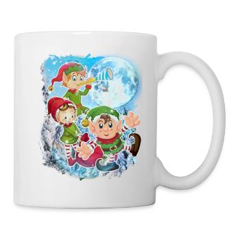 3 Mondelfen Kleiner Weihnachtsmann Lustige Weihnachtszeit - Tasse - Weiß - Rechts
