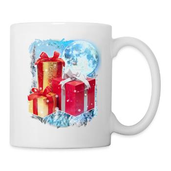 3 cadeaux de lune drôle de Noël Père Noël Jeu de mots - Mug blanc - blanc - Droite