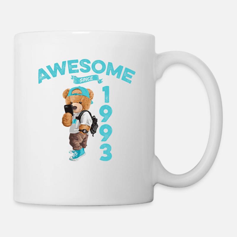 1993 Birthday Teddy Bear Awesome since - Mug - white